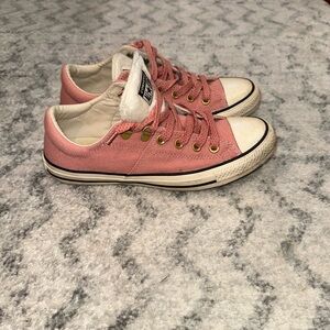 Converse All Star Pink/ red Canvas Sneakers with Gold Accents